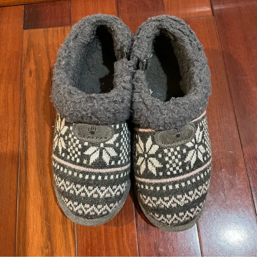 Bearpaw Alice Knit Charcoal Slippers Kid’s Size EU 35 g